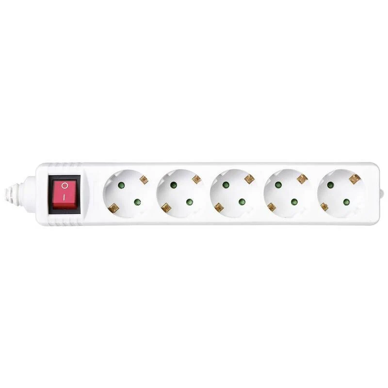 50x B-Ware Sygonix Steckdosenleiste Steckdosen Steckleiste mit Schalter 5fach Weiß 50 STÜCK