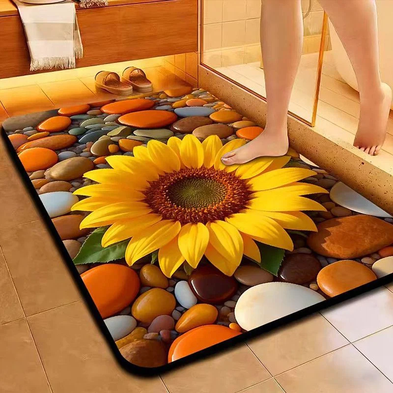 Künstlerische florale Badematte