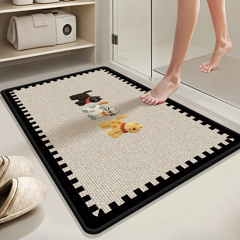 Absorbierende rutschfeste Badematte mit Wintermotiv