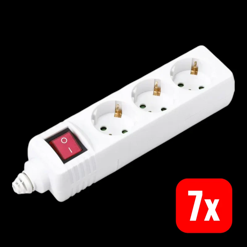 7x B-Ware Sygonix Steckerleiste 3x mit Schalter Mehrfachsteckdose Steckdosenleiste 7 STÜCK