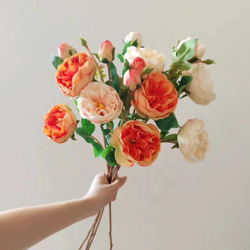 Realistische florale Pfingstrose Stiel