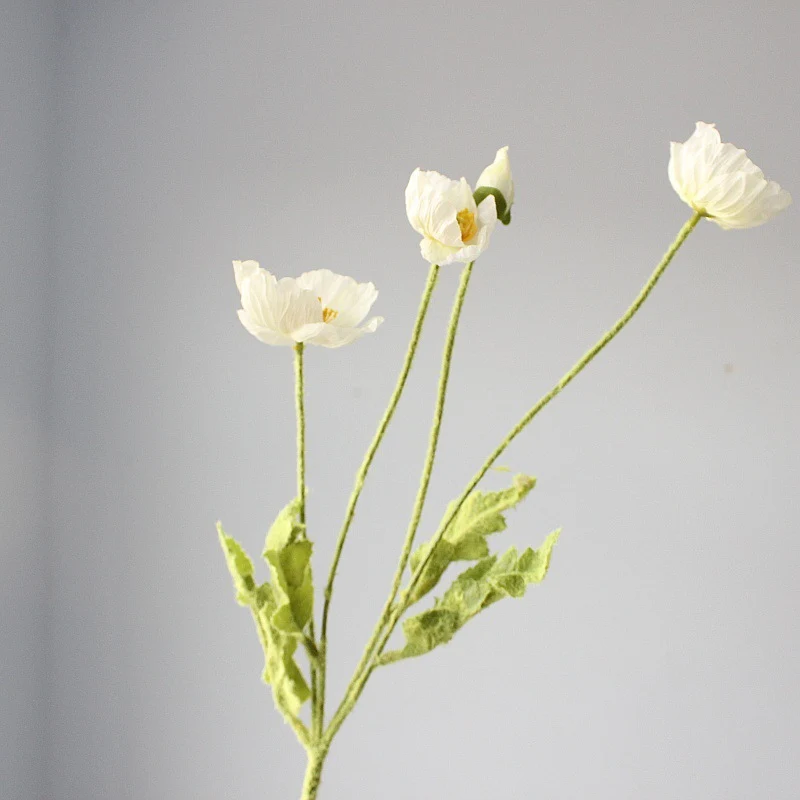 Lebensechter Seiden-Mohnblumenstiel
