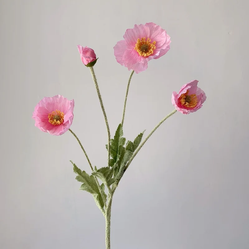 Lebensechter Seiden-Mohnblumenstiel