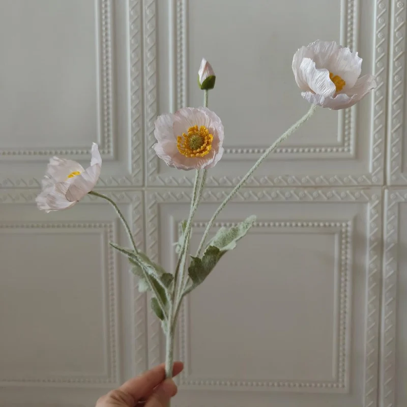 Lebensechter Seiden-Mohnblumenstiel