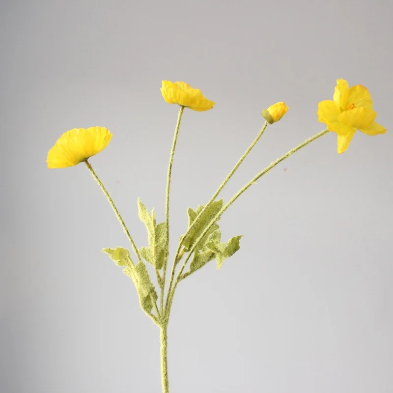 Lebensechter Seiden-Mohnblumenstiel