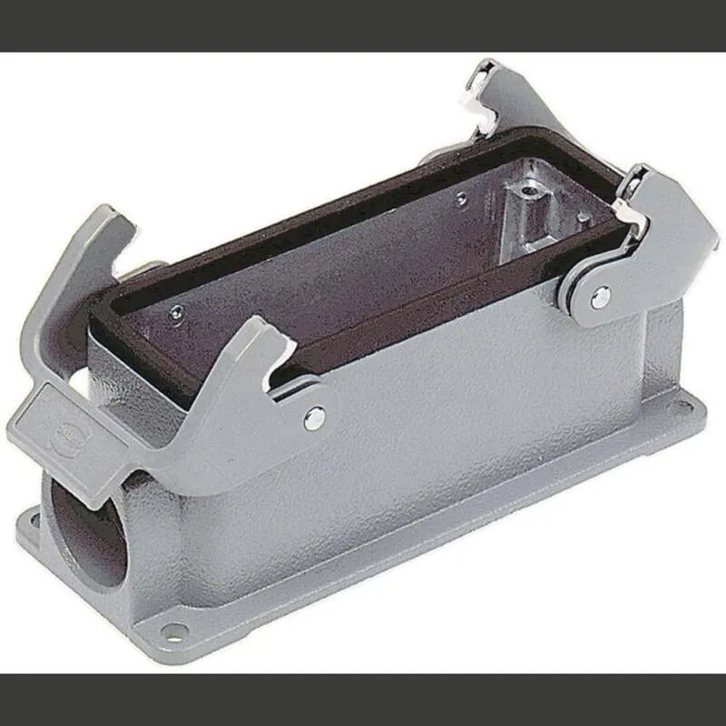 B-Ware Harting Sockelgehäuse Gehäuse Unterteil Steckverbinder grau seitlich IP65