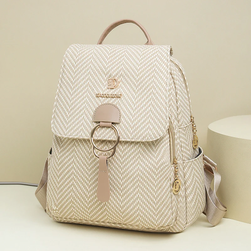 Multi-Kompartiment Fischgrät Fashion Rucksack Karnz