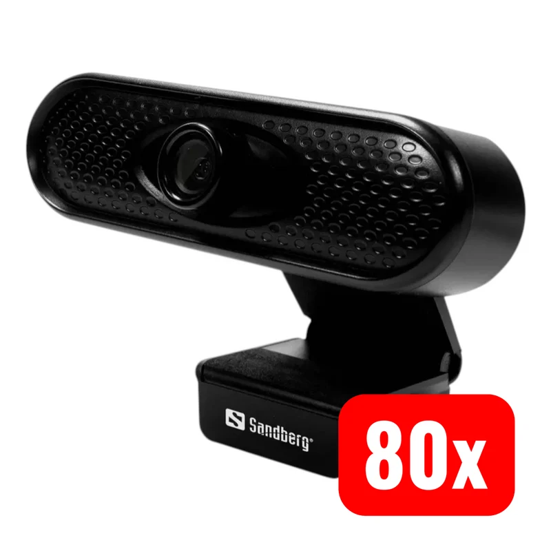 B-Ware Sandberg Webcam Kamera USB Full HD Webcam 1080P Mikrofon Farbe 80 STÜCK