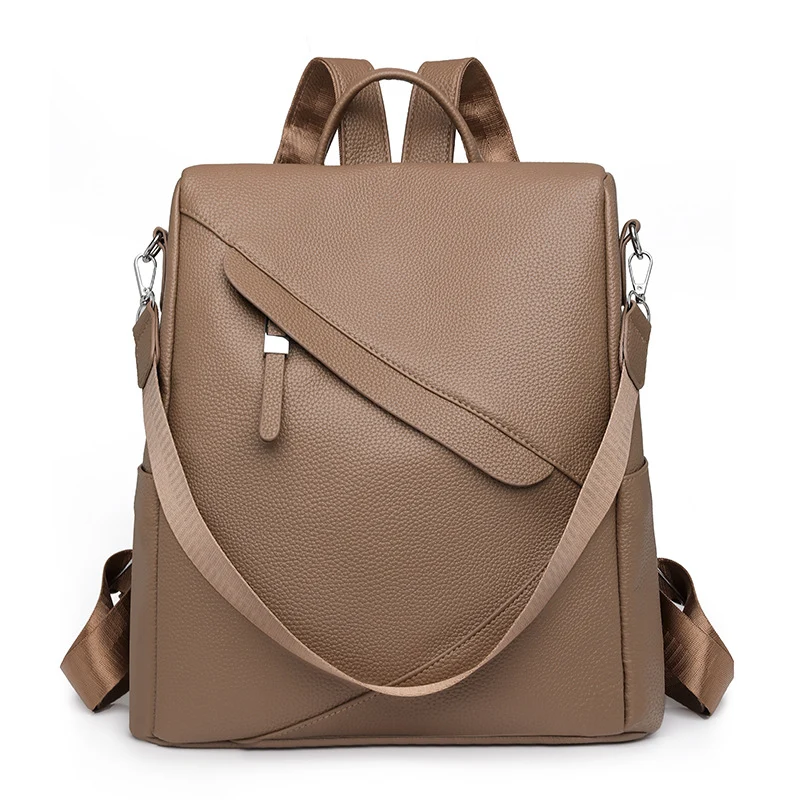 Chic Texturierter Leder Rucksack Karnz