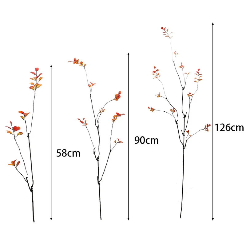 Künstlicher Blütenzweig mit lebendigen orangefarbenen Blüten Karnz