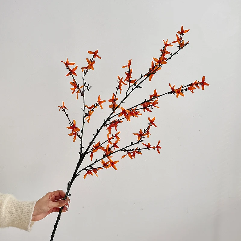 Kunstblütenzweig mit detailreichen Gelben Blüten Karnz