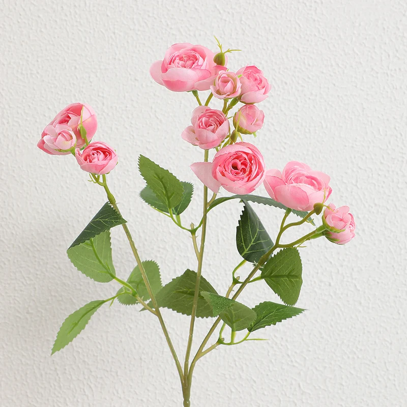Realistische Kunstrose mit feinen Blüten und Blättern Karnz