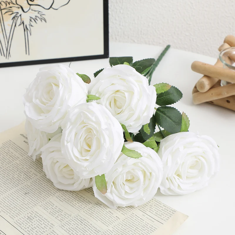 Realistische Künstliche Rosenblüten mit Blättern Karnz