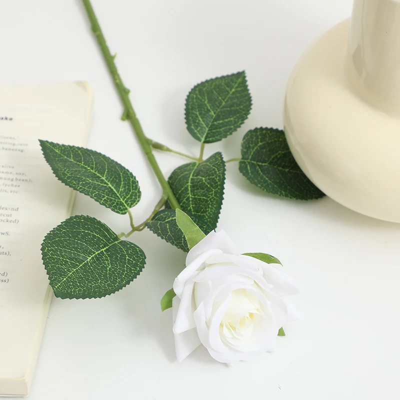 Künstliche Seidenrose mit Blättern Karnz