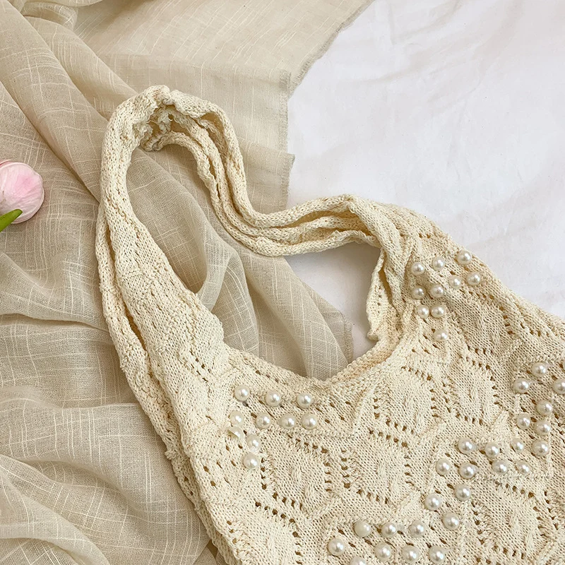 Handgefertigte Veredelte Stricktasche