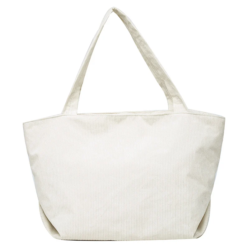 Funktionale Corduroy Tote Bag mit Flauschigen Charm