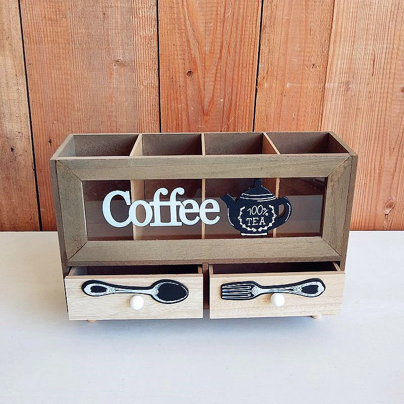 Rustikale Kaffee- und Tee-Speicher-Organizer