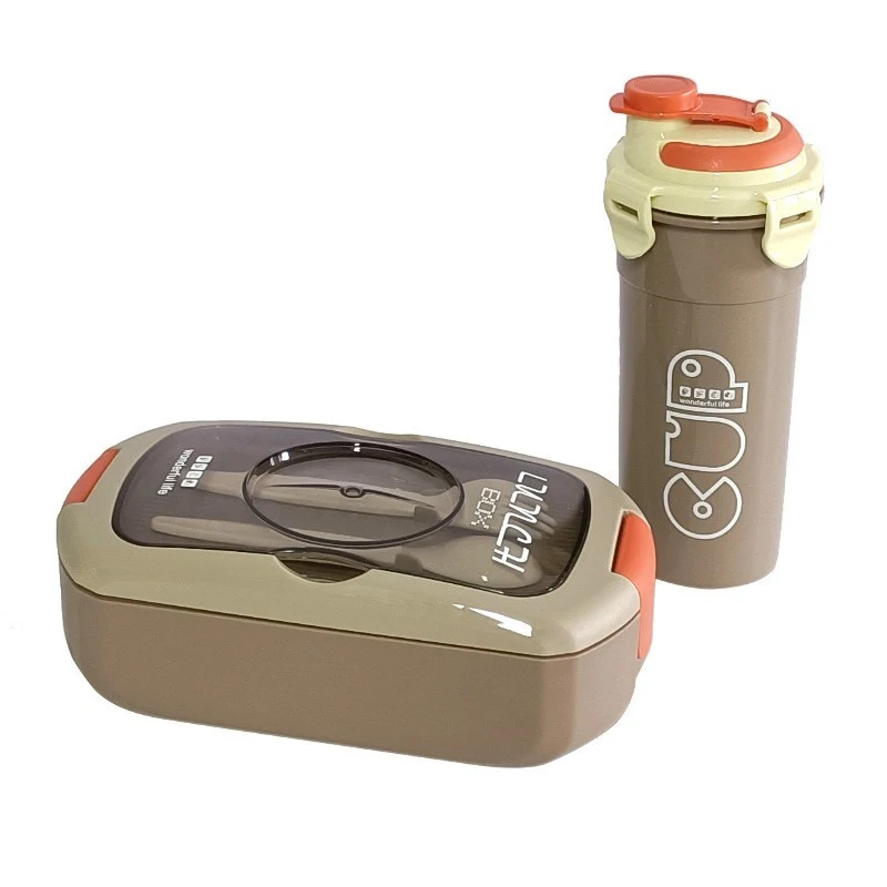 Tragbare Lunchbox mit integrierter Wasserflasche