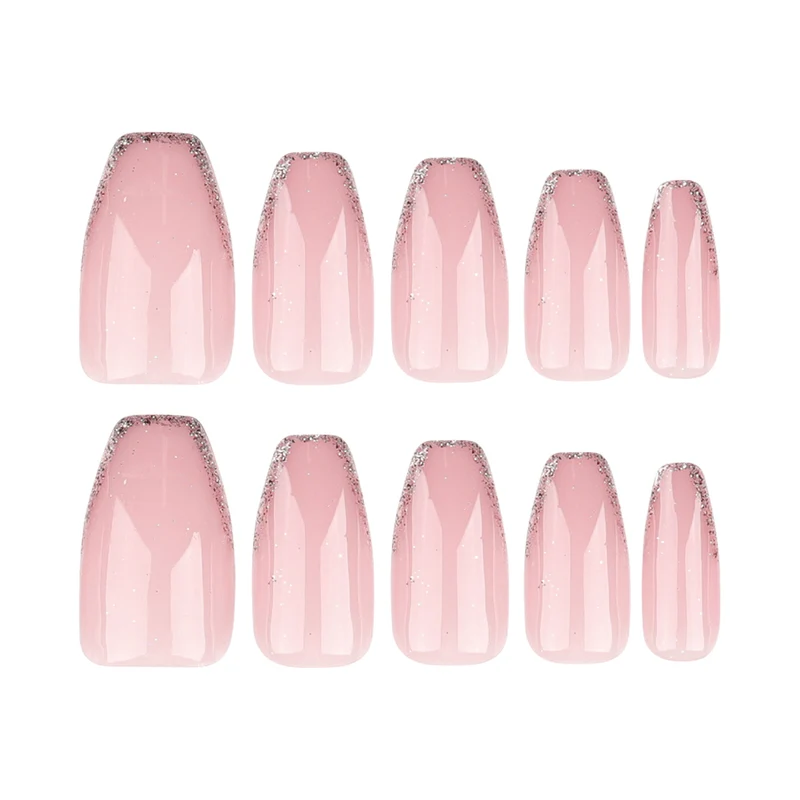 Kunstvolle Nagelverlängerungen mit elegantem Glitzer-Finish Karnz