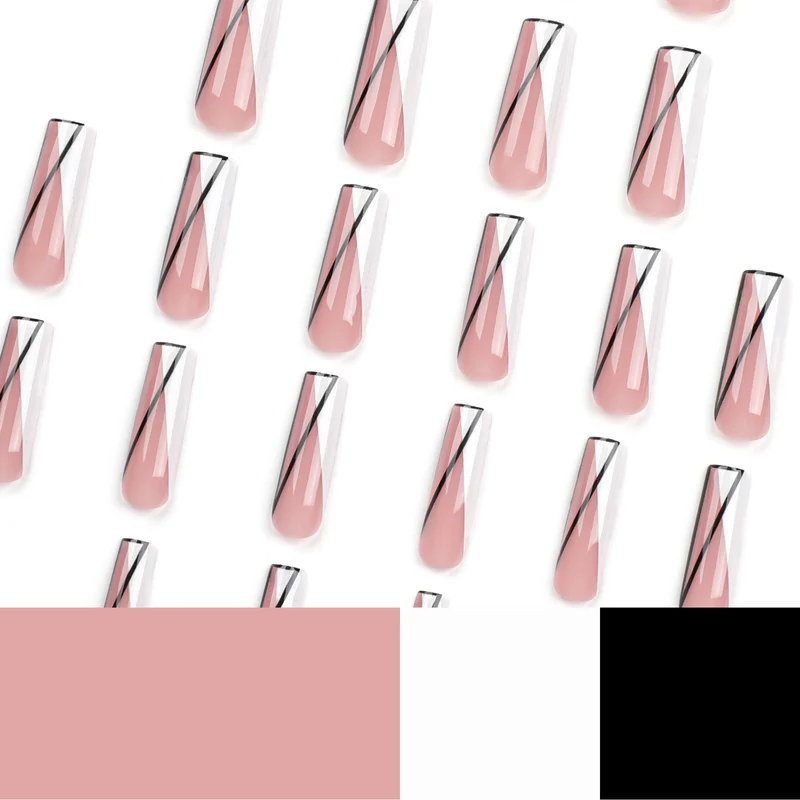Kunstvolle Nagelverlängerungen im geometrischen Stil Karnz