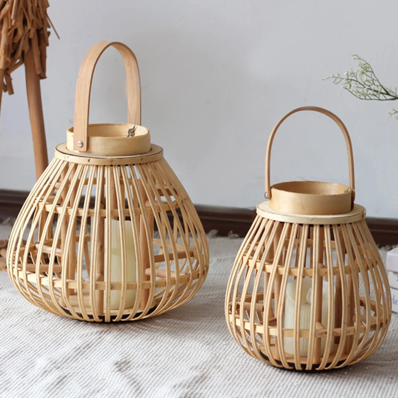 Natürliche Rattan Laterne Karnz