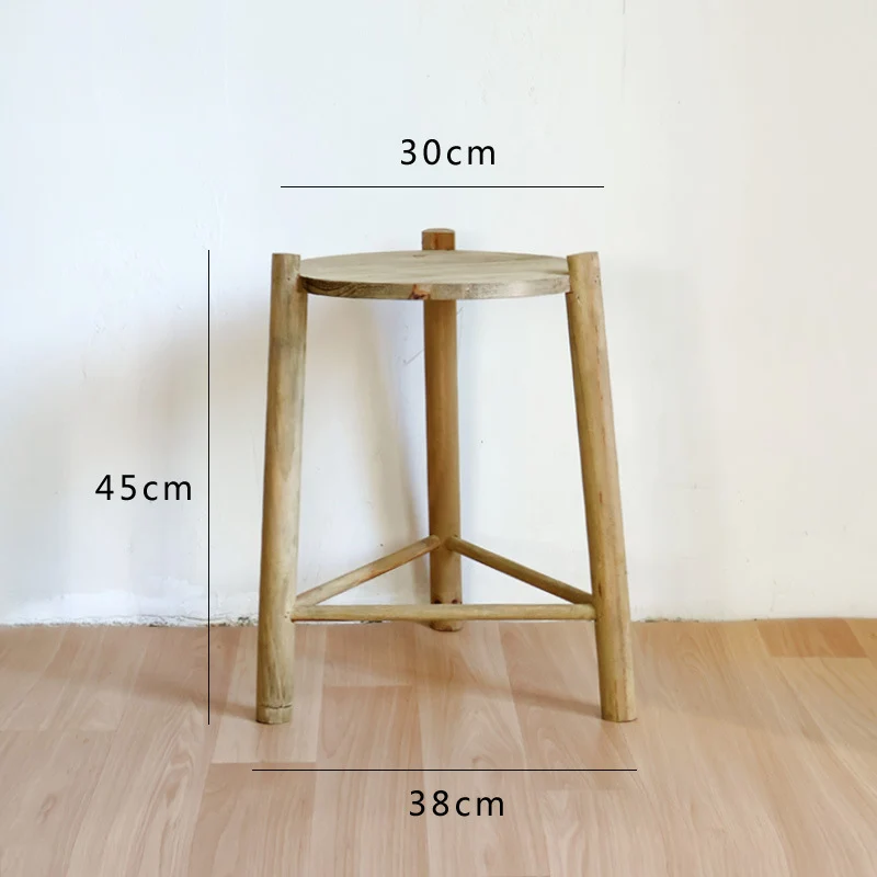 Massiver Holz-Hocker Karnz