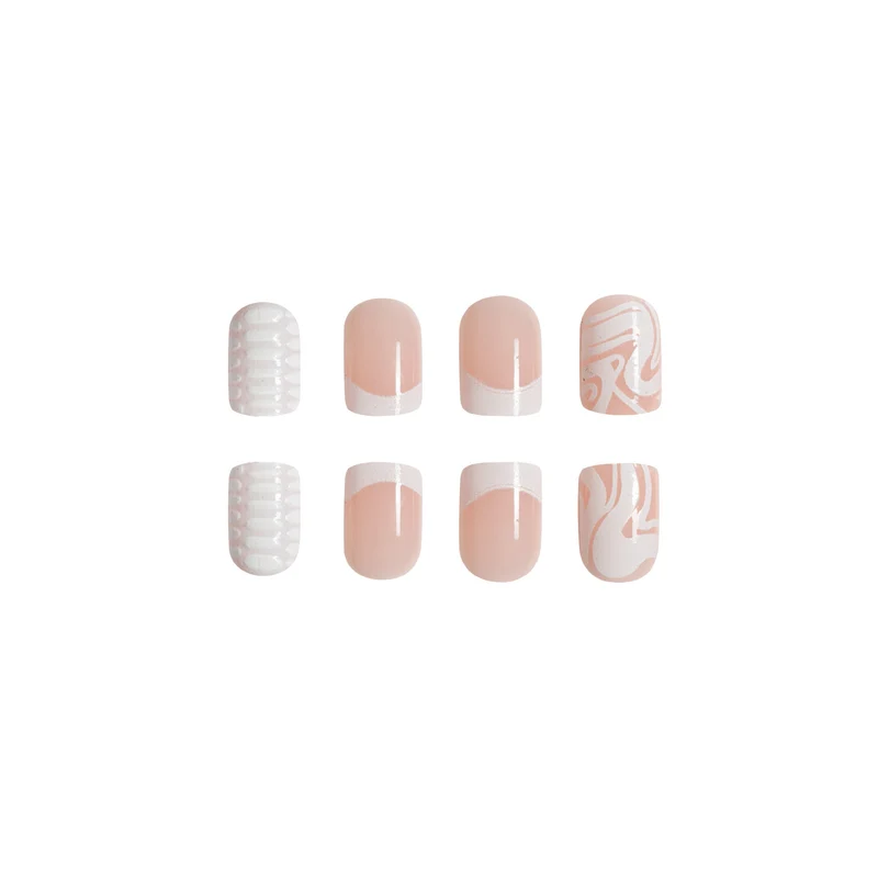 Künstlerische Acrylnagelverlängerungen mit Marmor Design Karnz