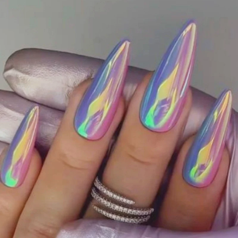 Shimmery Stiletto Press-On Nagelkunst Karnz
