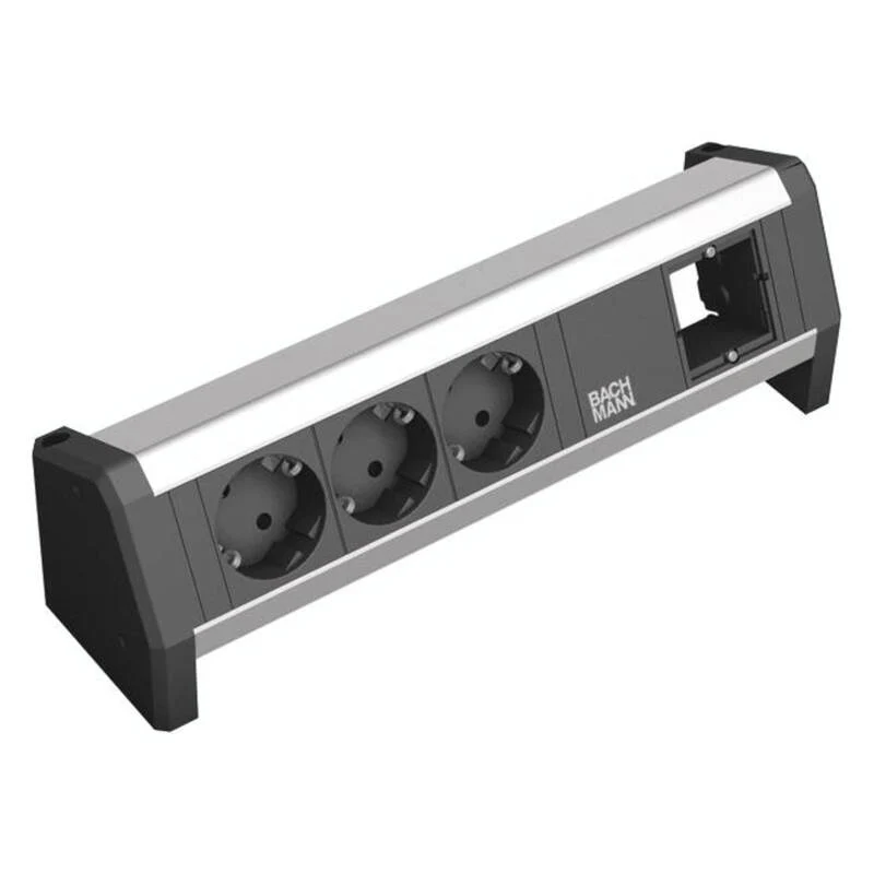 B-Ware Bachmann 902000 Steckdosenleiste Mehrfachsteckdose Aluminium Schutzkontakt