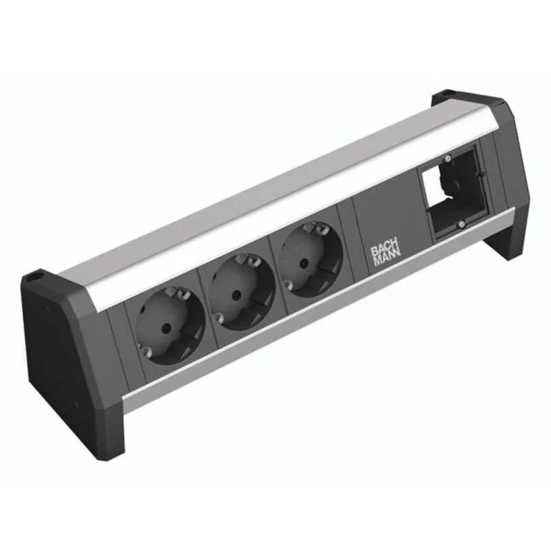 B-Ware Bachmann 902000 Steckdosenleiste Mehrfachsteckdose Aluminium Schutzkontakt