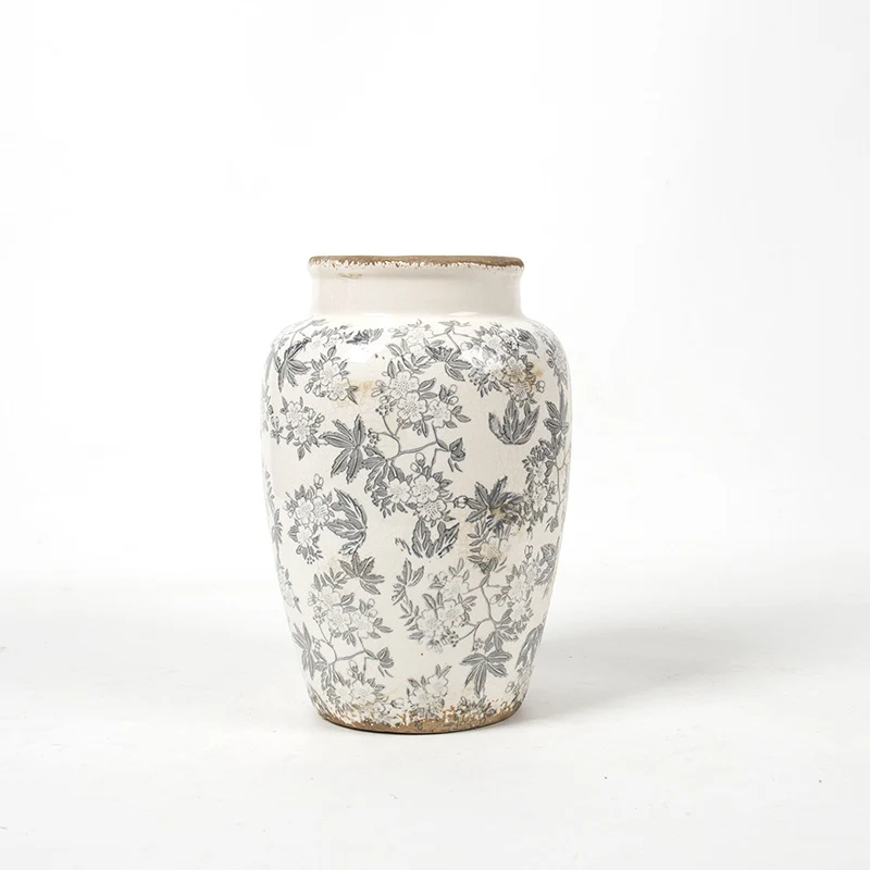 Florale Keramik Vase mit kunstvollem Design Karnz