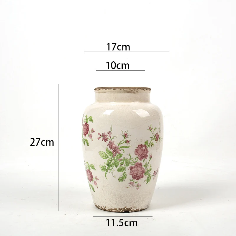 Florale Keramik Vase mit kunstvollem Design Karnz
