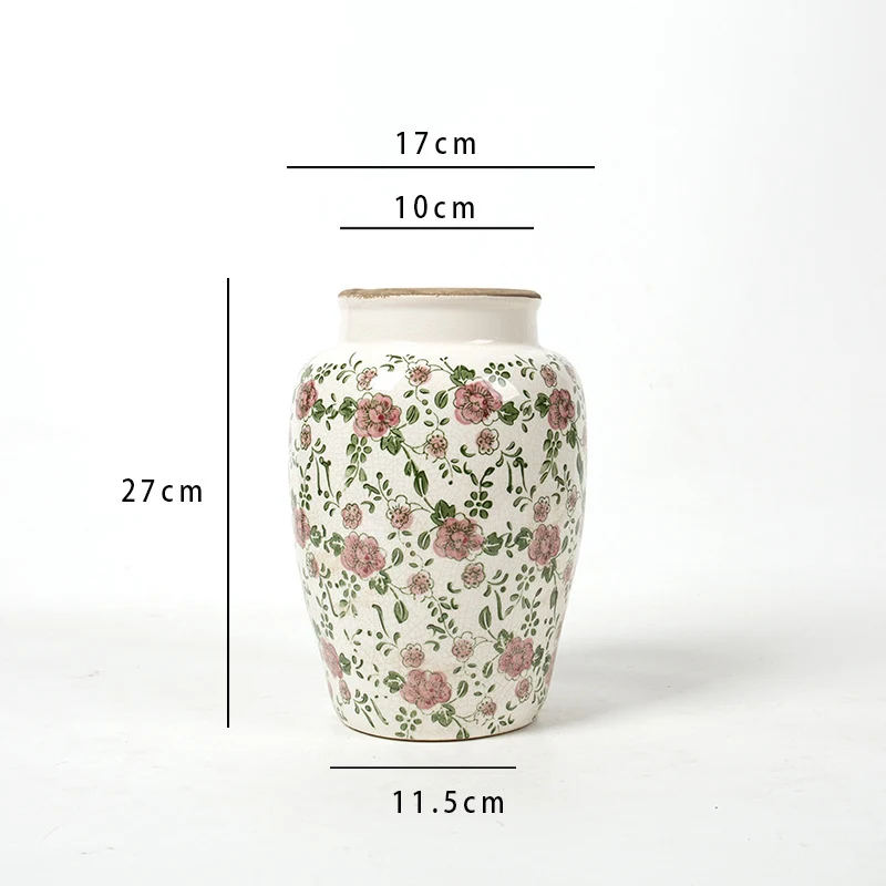 Florale Keramik Vase mit kunstvollem Design Karnz
