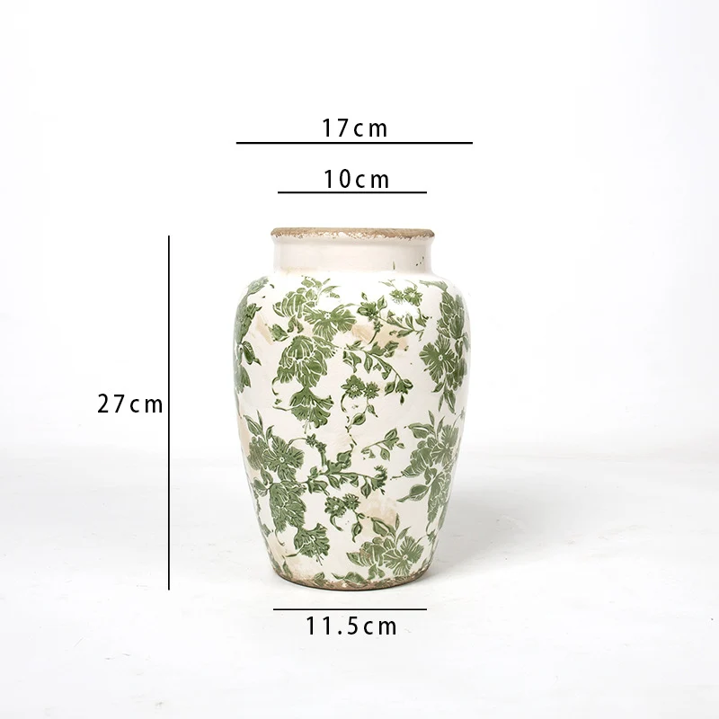 Florale Keramik Vase mit kunstvollem Design Karnz