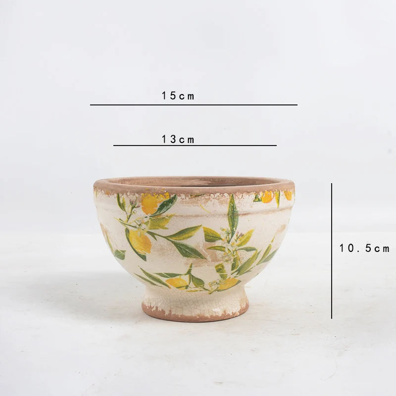 Florale Keramik Pflanzgefäß Karnz