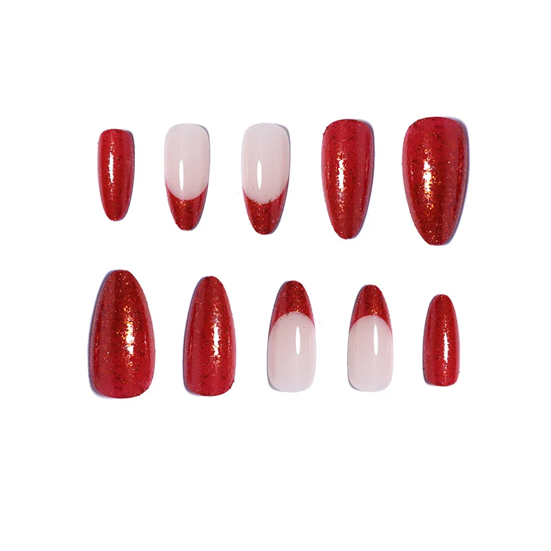 Glitzernde Stiletto Press-On Nagelspitzen Karnz