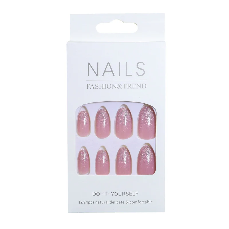 Glitzernd Elegantes Press-On Nagelset Karnz