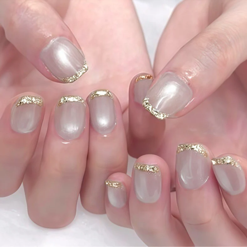 Glitzer Akzent Press-On Nagelset Karnz