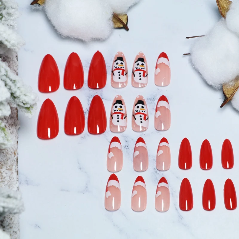 Festliches Winter-Themen Press-On Nagelset Karnz