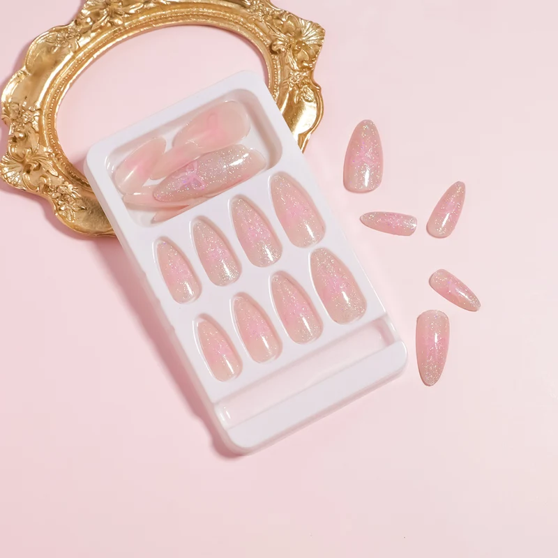 DIY Gradient Glitter Press-On Nägel Karnz