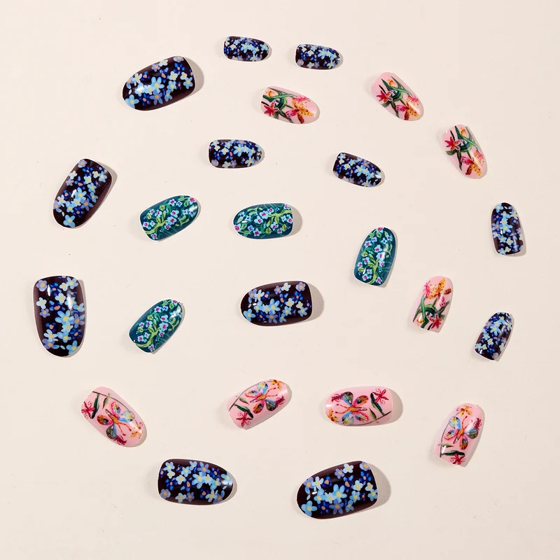 Vibrantes Floral Nail Art Design Karnz