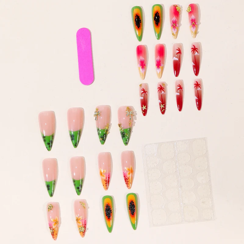 Tropisches Floral Nagelkunstset Karnz