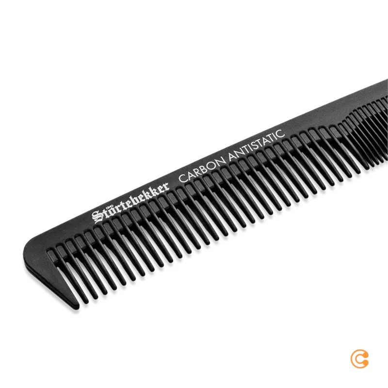 B-Ware Störtebekker Haarkamm Kamm Carbon Bartkamm Friseurkamm Styling Schwarz 2 STÜCK
