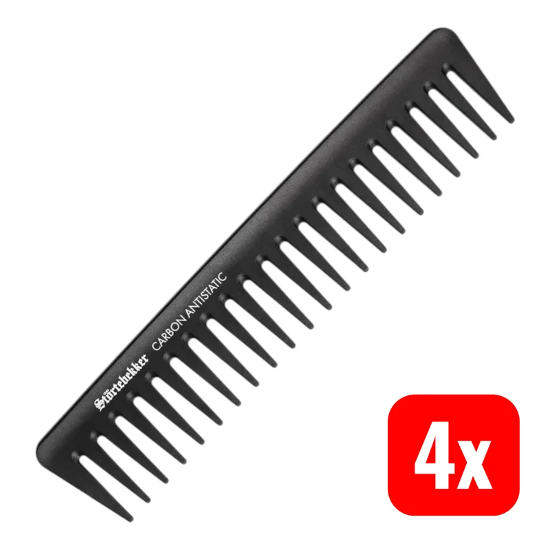 B-Ware Störtebekker Premium Styling Kamm Herren Frisierkamm Bartkamm schwarz 4 STÜCK