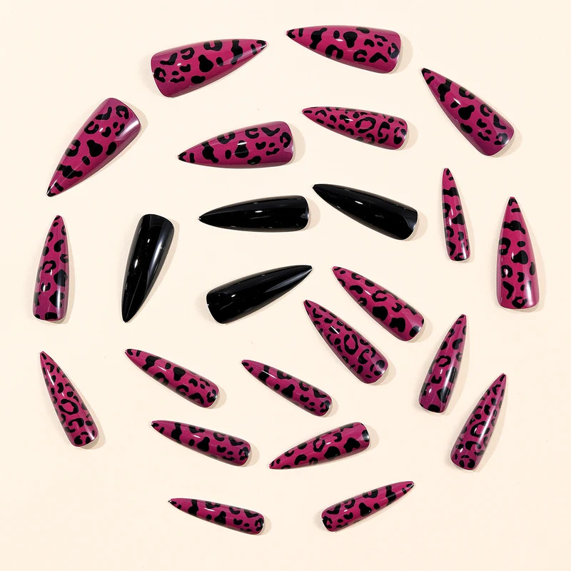 Fierce Leopard Print Stiletto Nagelerweiterungen Karnz