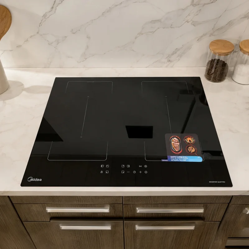 Midea Plantilla de Inducción Eléctrica Empotrable 4 Discos 60 cm, MIC60T4BCGK