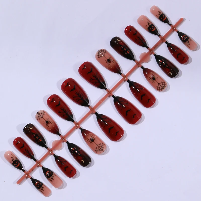 Gothic Halloween-Themen Stiletto Nagelkunst Erweiterungen Karnz 1789713505