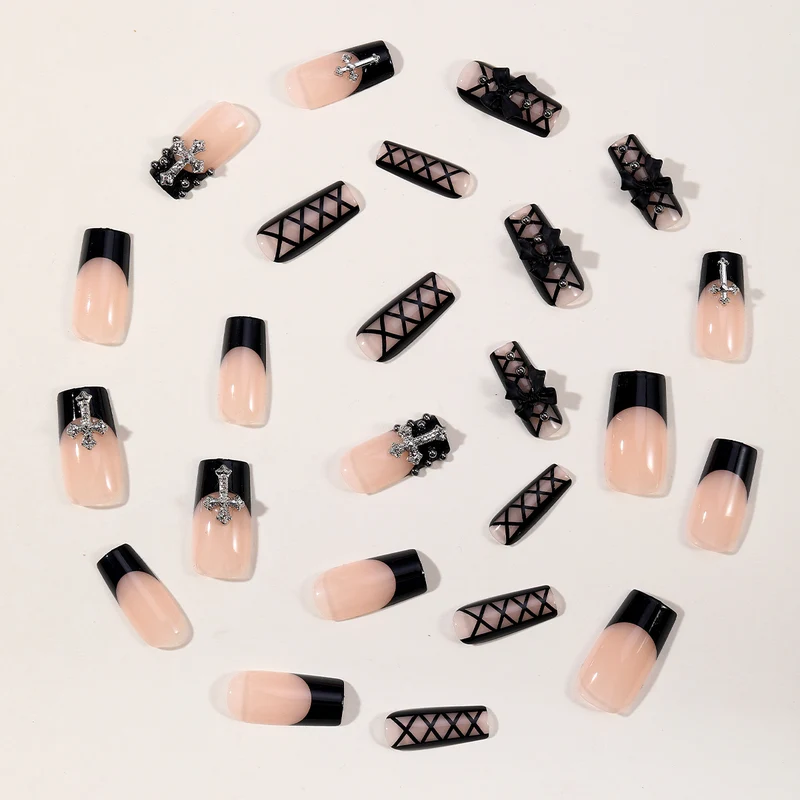 Gothic Eleganz Lange Nagelkunst Verlängerungen Karnz