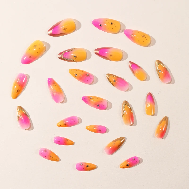 Glitzerndes Gradient Stiletto Nagelkunst Set Karnz