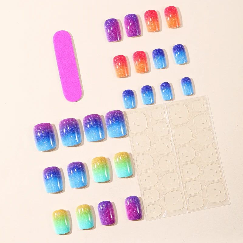 Glitzernde Gradient-Acryl-Nagelverlängerungen Karnz